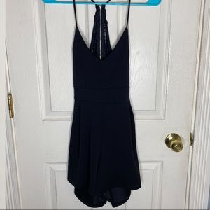 Windsor Black Lace Back Romper